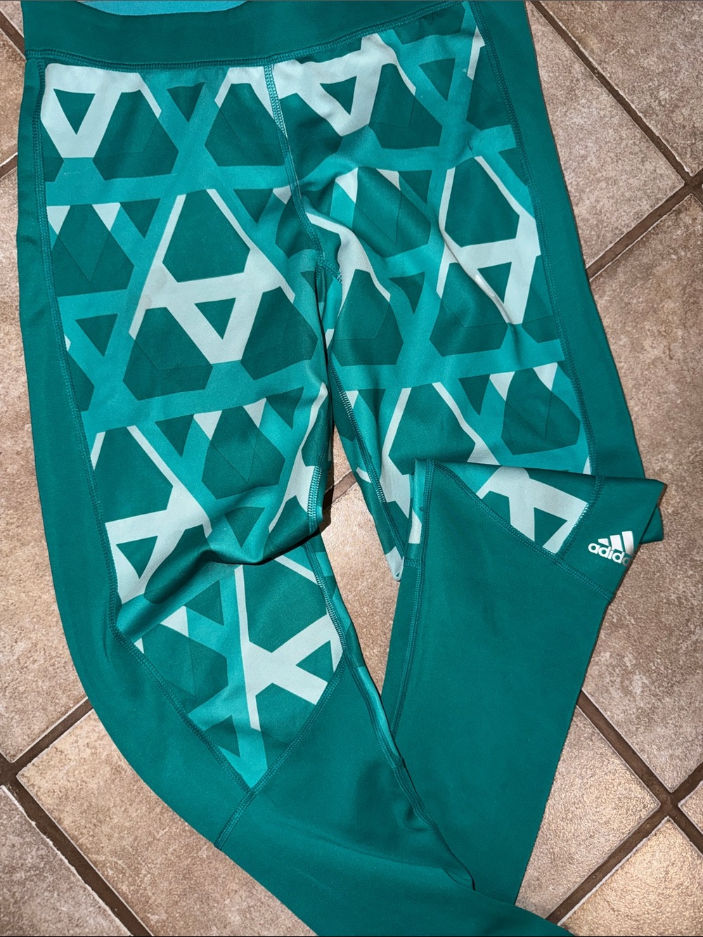 adidas Teal Geometric Print Leggings